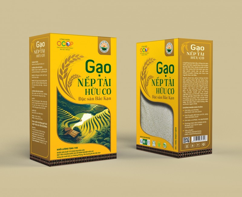 Sản phẩm gạo nếp Tài được chứng nhận hữu cơ