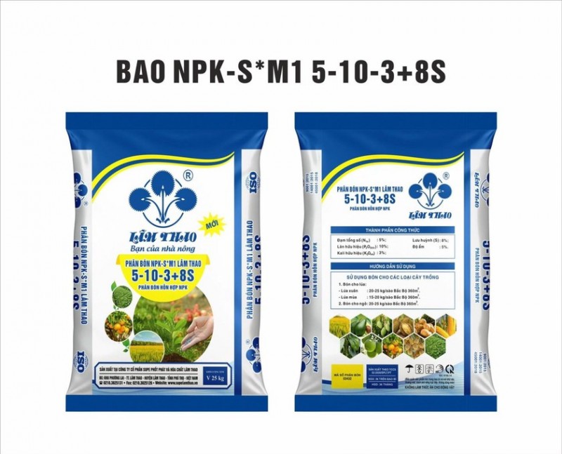 Bao bì mới của dòng sản phẩm NPK-S*M1 5-10-3+8S