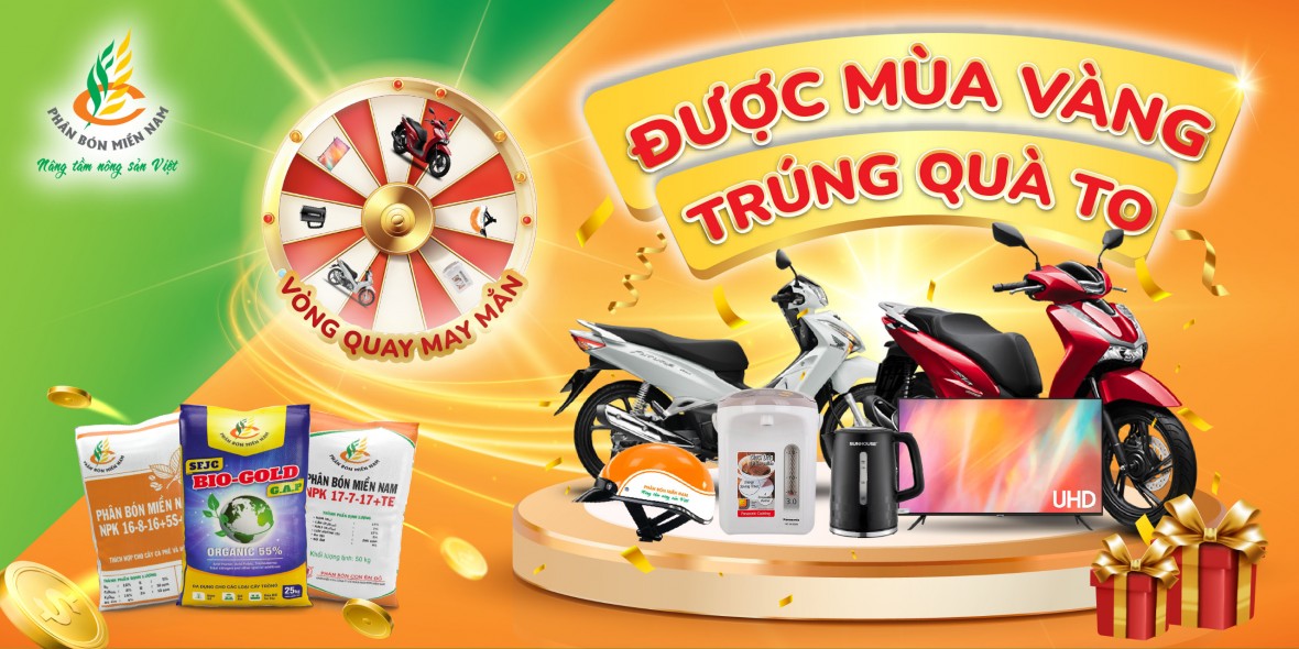 Phân bón Miền Nam: Quay số may mắn “được mùa vàng - trúng quà to”, chờ rinh xe Honda SH