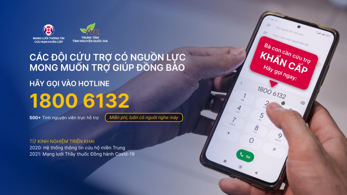 Tổng đài 0 đồng tiếp nhận thông tin cứu trợ khẩn cấp 18006132