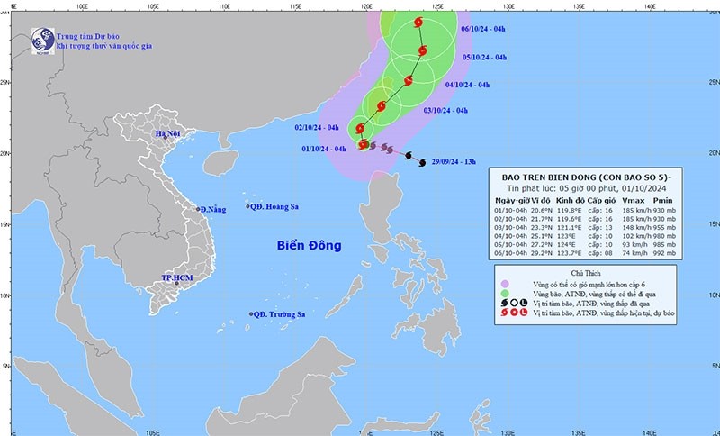 Không khí lạnh có đẩy bão số 5 di chuyển về Việt Nam?