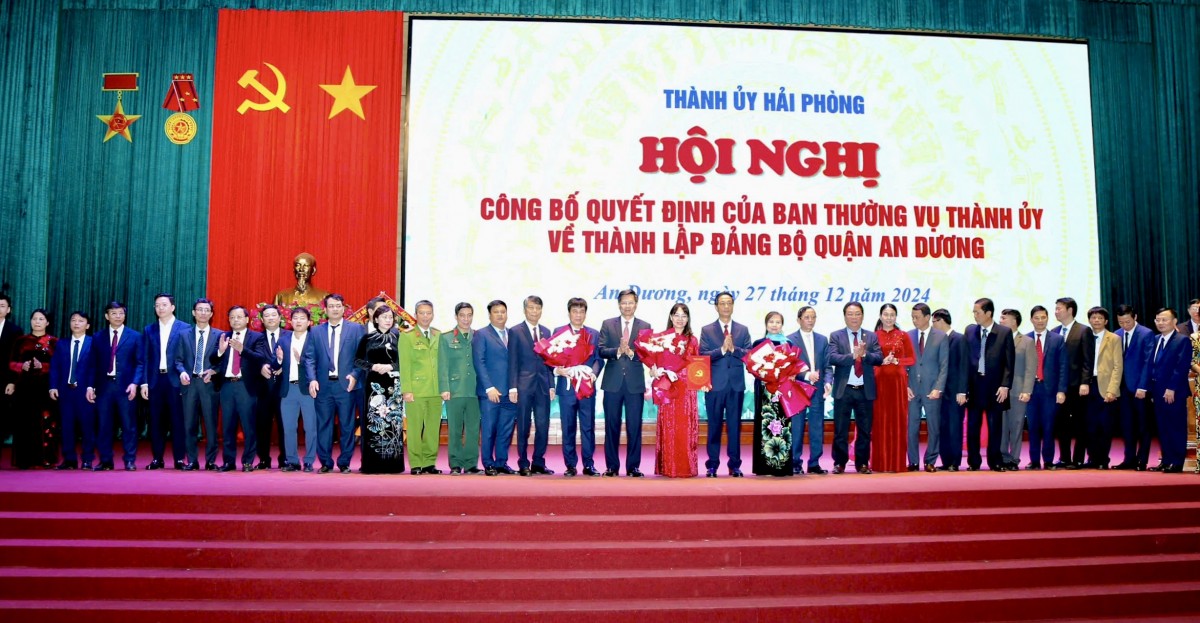 Hải Phòng: Công bố quyết định của BTV Thành ủy về thành lập Đảng bộ quận An Dương