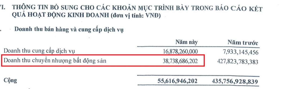 Doanh thu từ chuyển nhượng bất động sản của Nhà Đà Nẵng “tụt dốc” trong năm 2024 (Nguồn: BCTC quý IV/2024 của NDN).