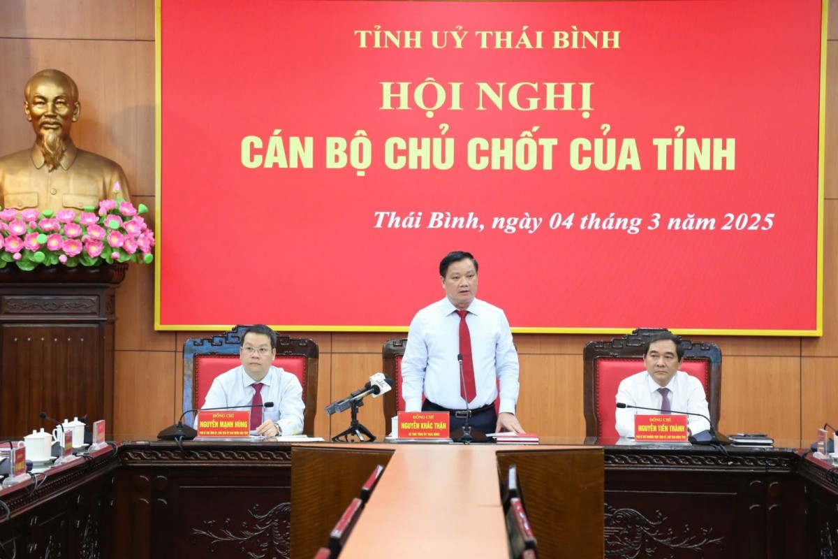 Thái Bình: Tổ chức hội nghị cán bộ chủ chốt của tỉnh năm 2025