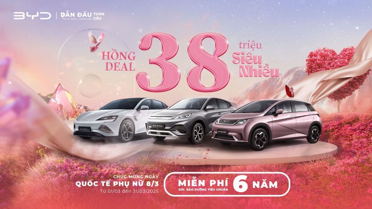 BYD Việt Nam triển khai chương trình ưu đãi đặc biệt “Hồng Deal - 38 triệu siêu nhiều”