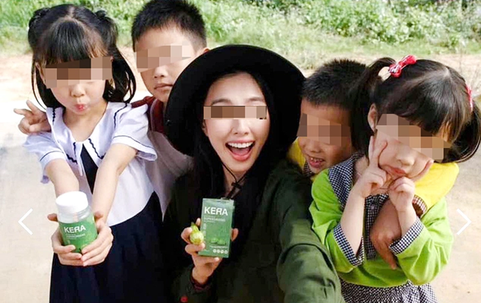 Kẹo rau được hoa hậu Thùy Tiên quảng cáo là có nhiều hàm lượng chất xơ và dinh dưỡng, phù hợp cho trẻ em và người lớn - Ảnh: KERA