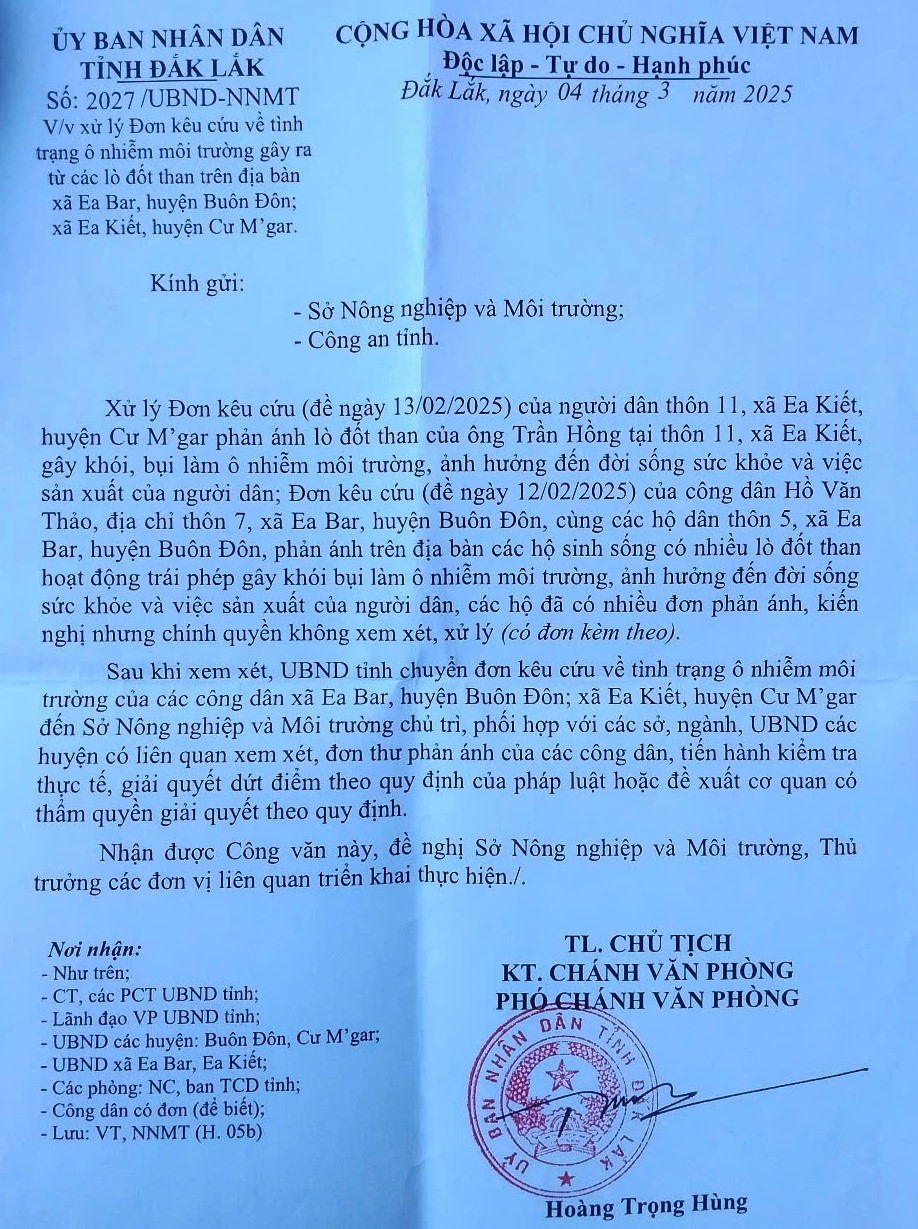 Đắk Lắk: Chỉ đạo kiểm tra, xử lý các lò than hoạt động gây ô nhiễm, ảnh hưởng đến sản xuất của người dân