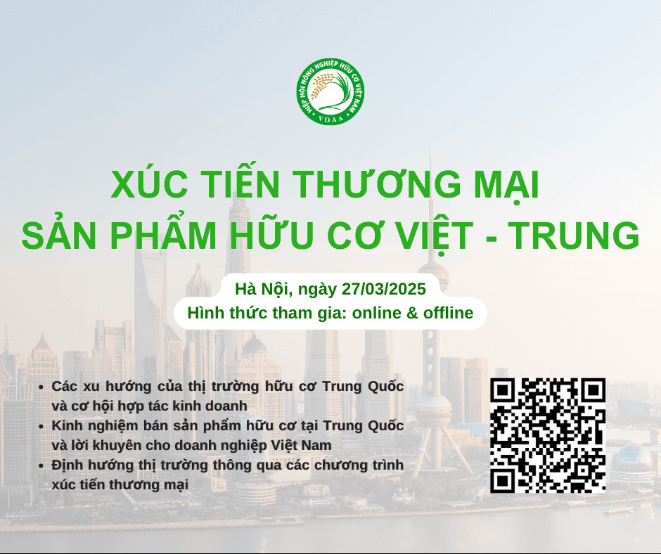 Thư mời tham gia sự kiện kết nối xúc tiến thương mại sản phẩm hữu cơ Việt - Trung