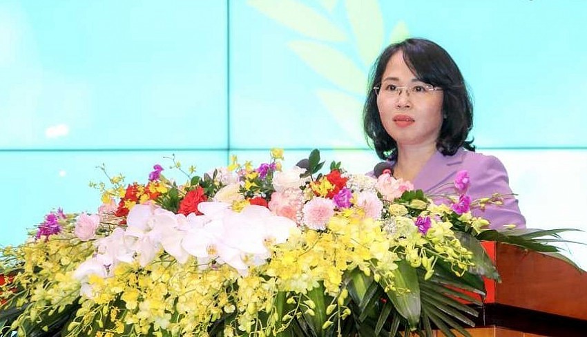 Trịnh Thị Minh Thanh, Phó Bí thư Thường trực Tỉnh ủy, Chủ tịch HĐND tỉnh, phát biểu tại hội nghị.