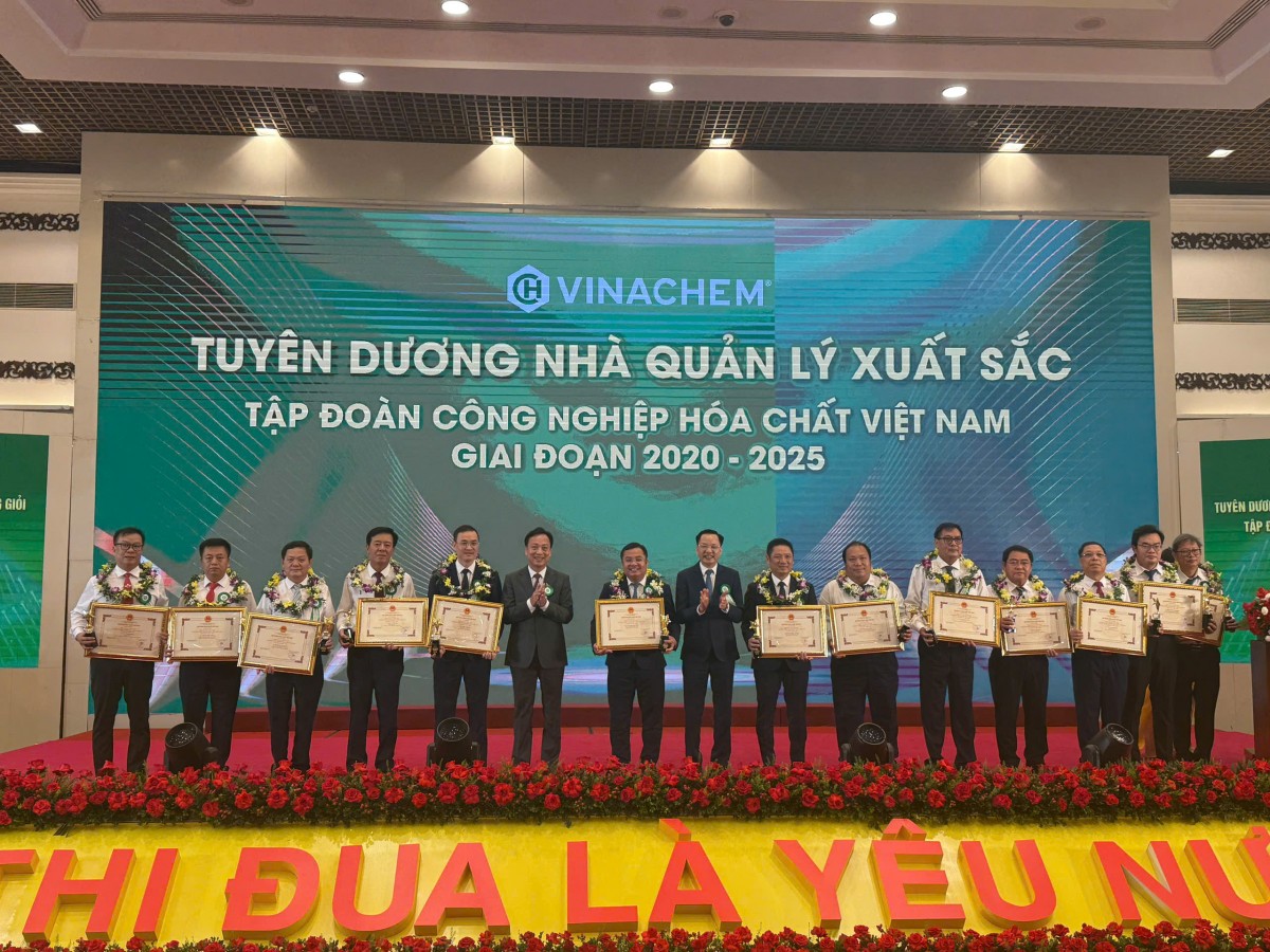 Những nhà lãnh đạo các công ty thành viên Tập đoàn Hóa chất Việt Nam được vinh danh tại Đại hội