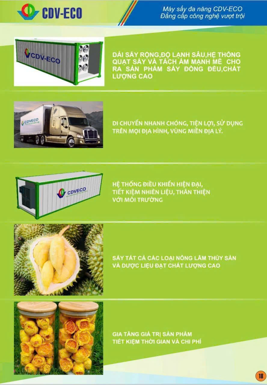 Công ty TNHH Vua  Sầu Riêng  DTY: Tiên phong ứng dụng công nghệ Sấy đa năng trong Nông Nghiệp