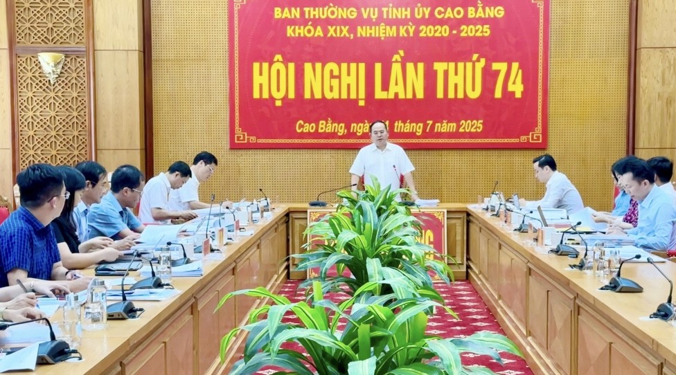 Ban Thường vụ Tỉnh ủy Cao Bằng khoá XIX, nhiệm kỳ 2020 – 2025 tổ chức Hội nghị lần thứ 74