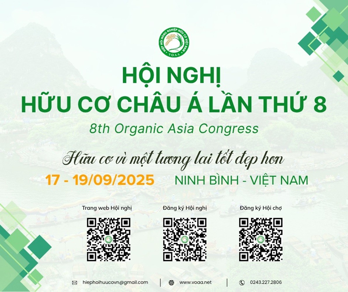 Mở đăng ký tham dự Hội nghị Hữu cơ châu Á lần thứ 8
