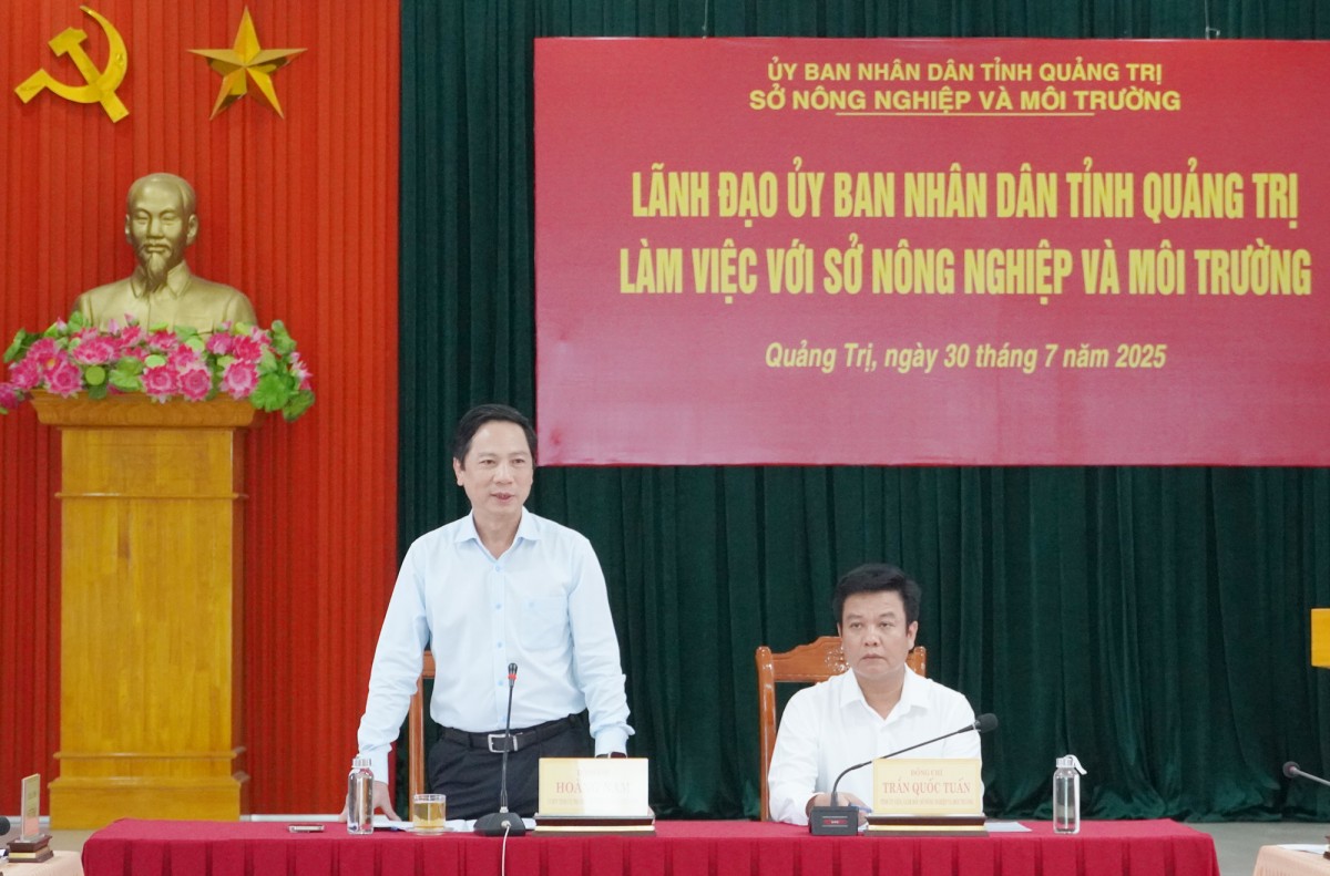 Lãnh đạo UBND tỉnh Quảng Trị làm việc với Sở Nông nghiệp và Môi trường