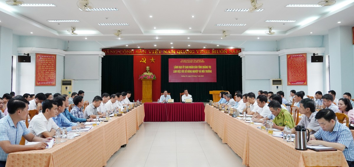 Lãnh đạo UBND tỉnh Quảng Trị làm việc với Sở Nông nghiệp và Môi trường