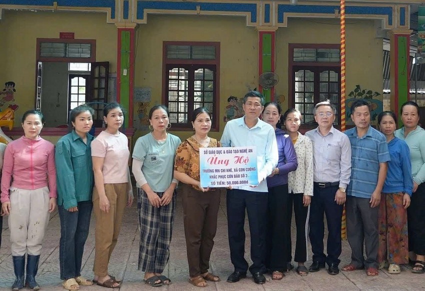 Ngành Giáo dục Nghệ An chủ động phương án hỗ trợ các thầy cô giáo, điểm trường bị thiệt hại do lũ