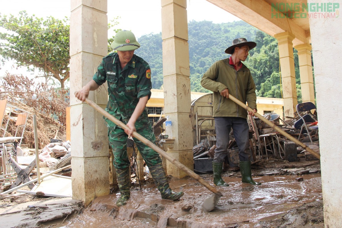 Cận cảnh trường tiểu học bán trú biên giới Nghệ An bị mưa lũ tàn phá