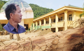 Cận cảnh trường Phổ thông Dân tộc bán trú biên giới Nghệ An bị mưa lũ tàn phá