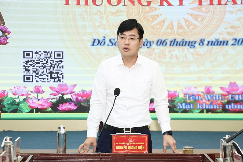 Ông Nguyễn Quang Diện phường Đồ Sơn phát biểu kết luận phiên họp