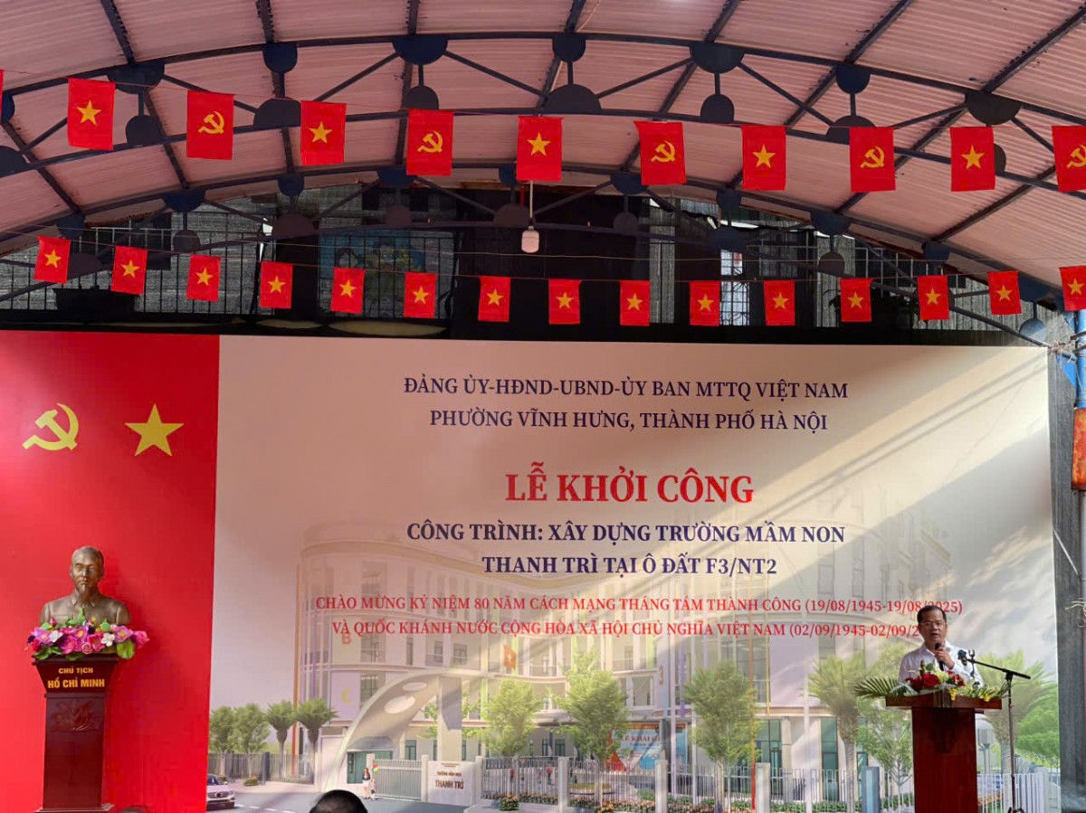 Hà Nội: Phường Vĩnh Hưng khởi công xây dựng Trường Mầm non Thanh Trì