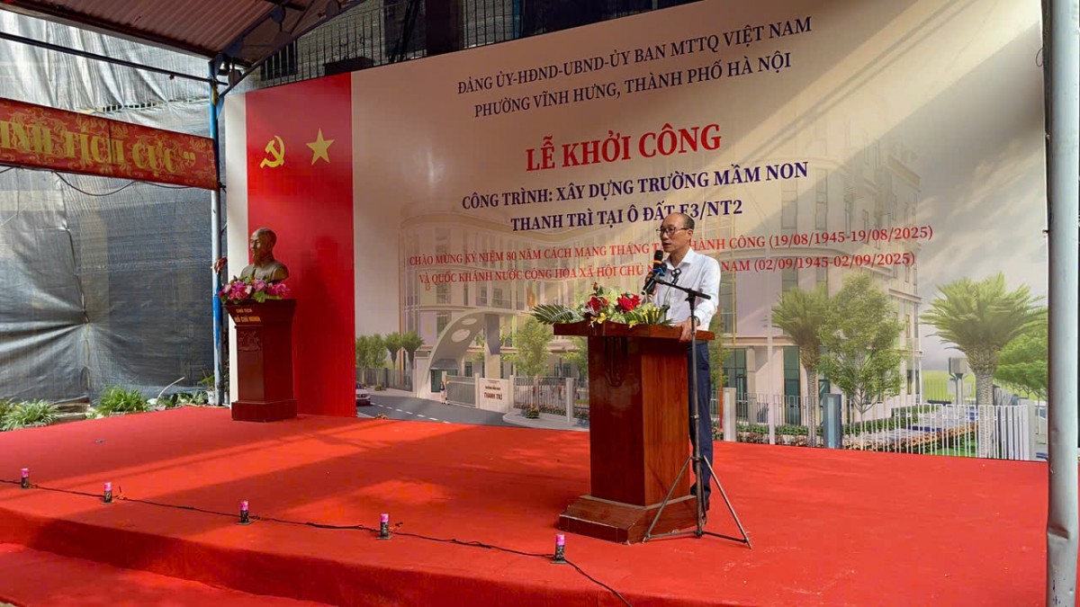 Hà Nội: Phường Vĩnh Hưng khởi công xây dựng Trường Mầm non Thanh Trì