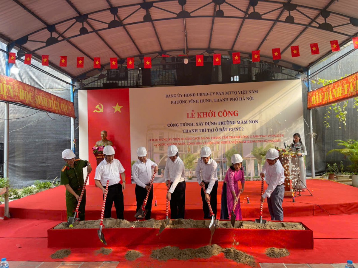 Hà Nội: Phường Vĩnh Hưng khởi công xây dựng Trường Mầm non Thanh Trì