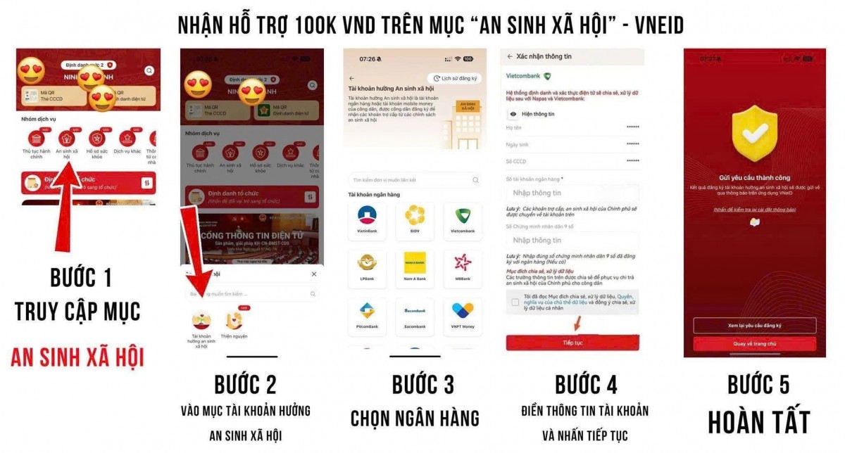 Cách nhận 100.000 đồng dịp Quốc khánh 2/9 trên VneID