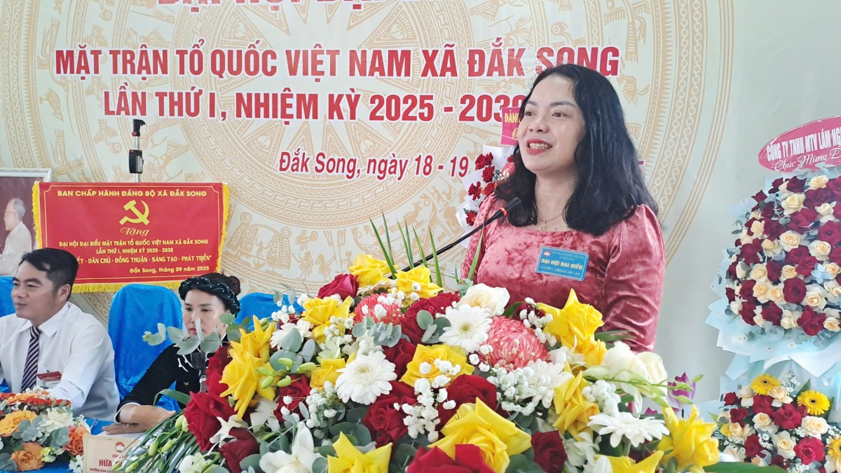 Lâm Đồng: Đại hội MTTQ Việt Nam xã Đắk Song lần thứ I, nhiệm kỳ 2025 - 2030