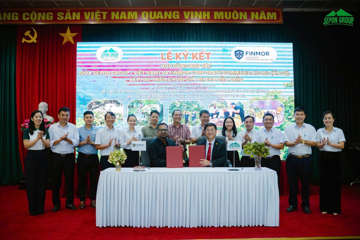 SEPON ký kết hợp tác với Finmor (Ấn Độ) về phát triển chuỗi giá trị cho sản phẩm từ cây trẩu