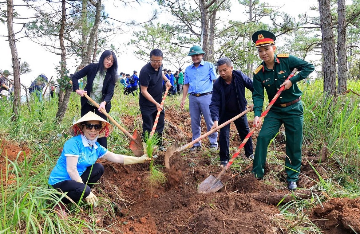 Kiểm tra công tác trồng cây xanh và hoa chào mừng Đại hội Đảng bộ tỉnh Lâm Đồng lần thứ I