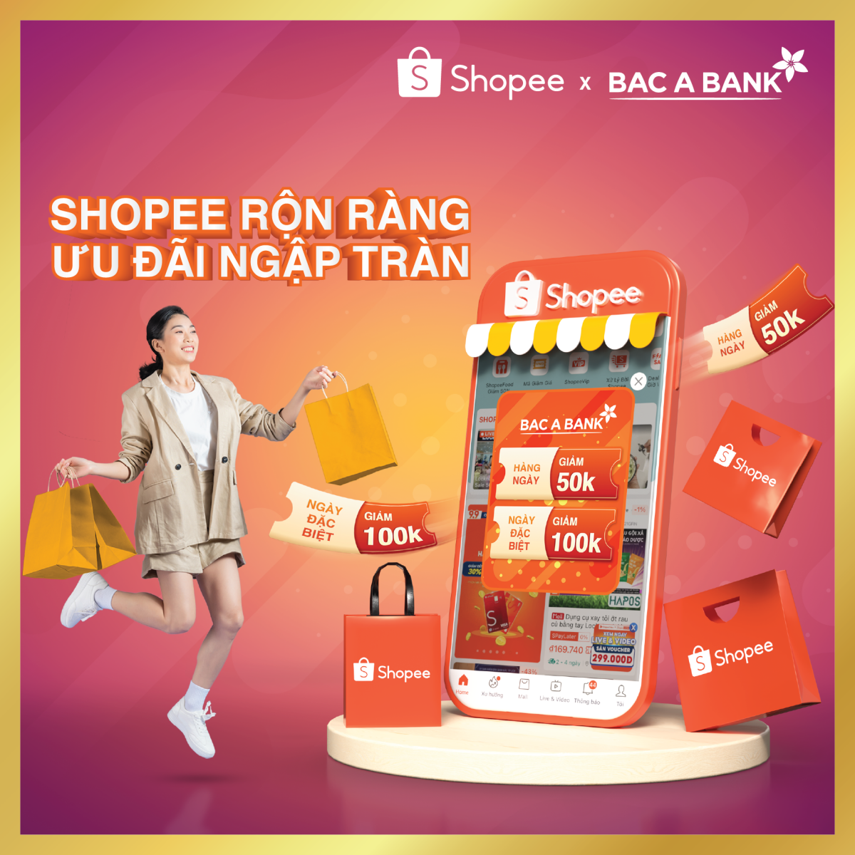 Mua sắm Shopee cực hời - ưu đãi độc quyền cho chủ thẻ tín dụng BAC A BANK