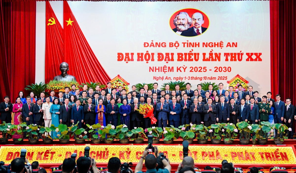 Khai mạc trọng thể Đại hội đại biểu Đảng bộ tỉnh Nghệ An lần thứ XX, nhiệm kỳ 2025 - 2030