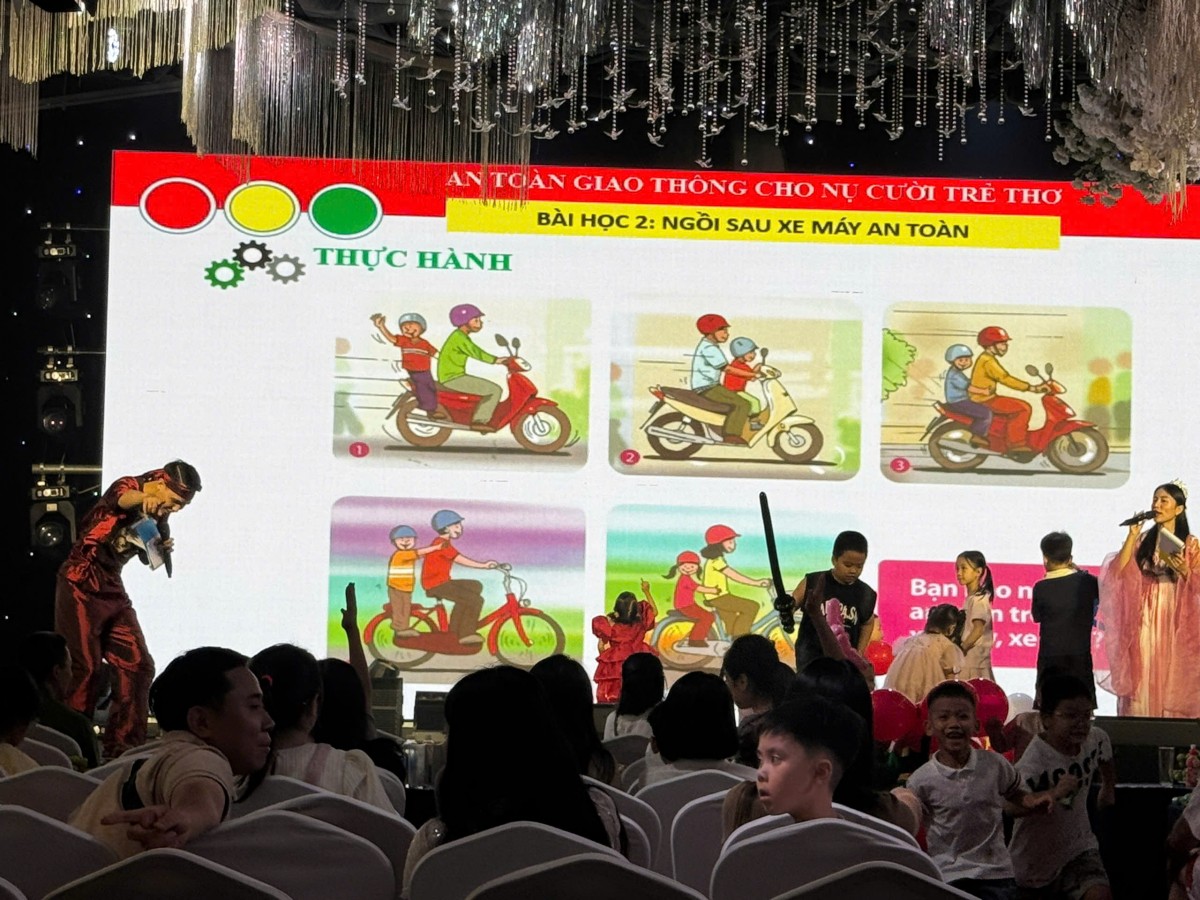 Hà Nội: CAP Tây Hồ dựng sân khấu múa lân kể chuyện an toàn giao thông
