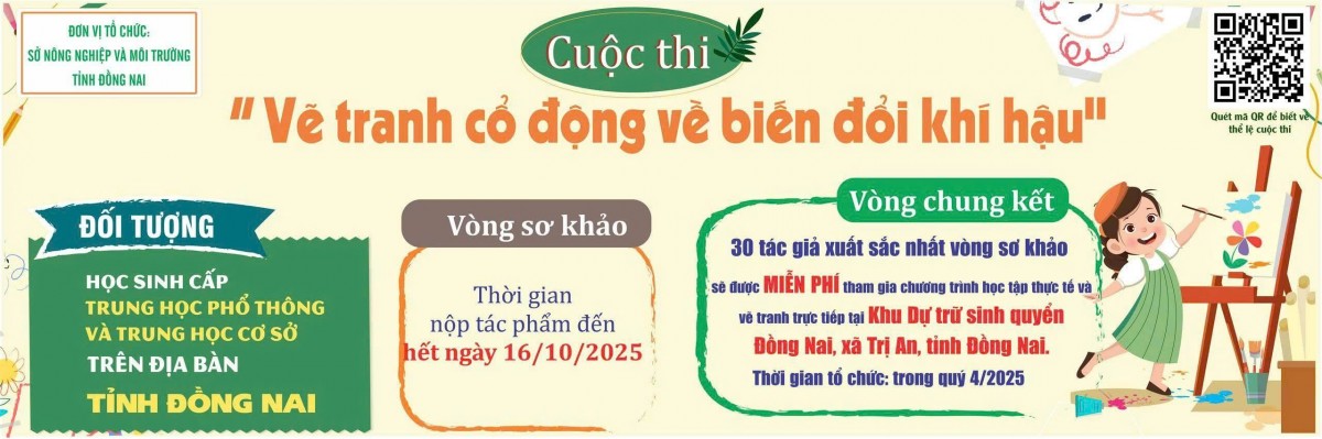 Đồng Nai phát động cuộc thi “Vẽ tranh cổ động về biến đổi khí hậu” năm 2025