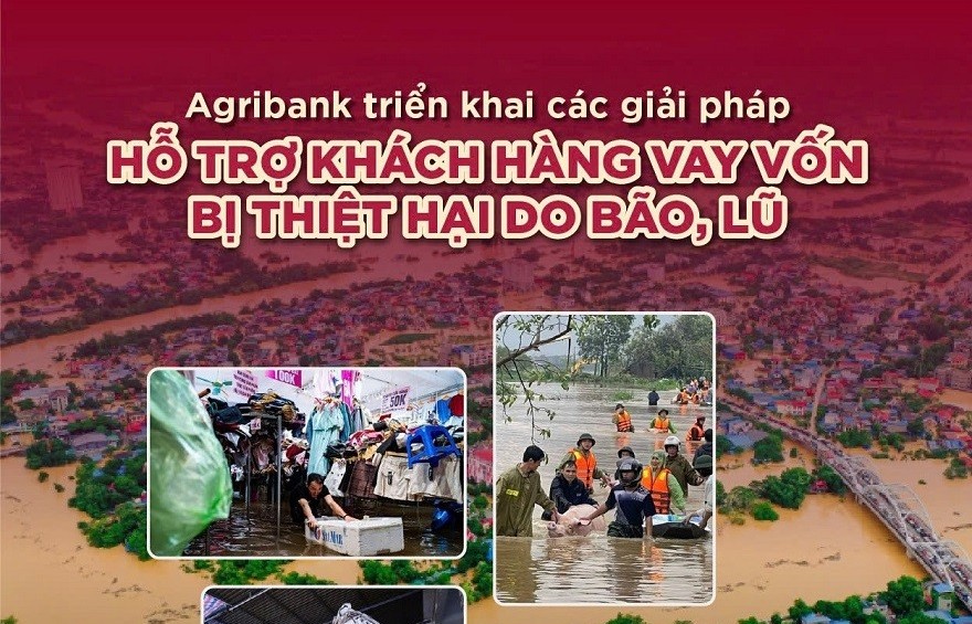 Agribank giảm tới 2%/năm lãi suất cho vay hỗ trợ khách hàng bị ảnh hưởng, thiệt hại do bão, lũ