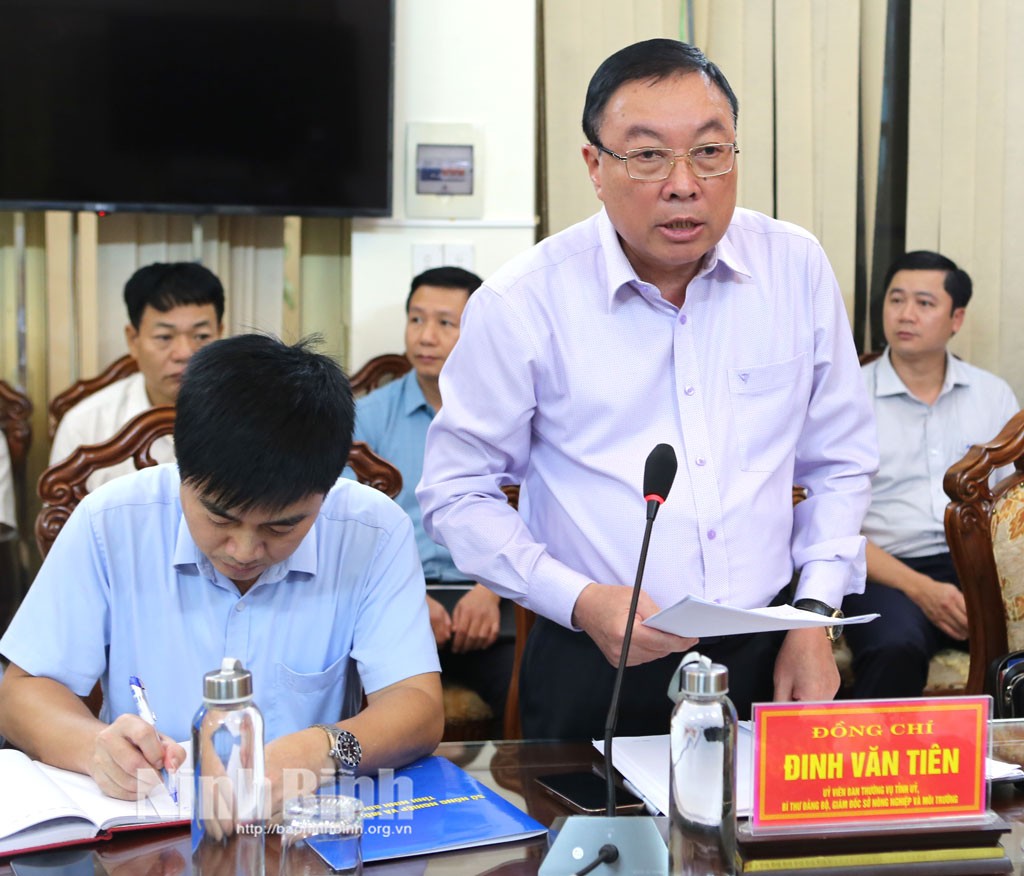 Ninh Bình: Bí thư Tỉnh ủy Đặng Xuân Phong làm việc với Sở Nông nghiệp và Môi trường