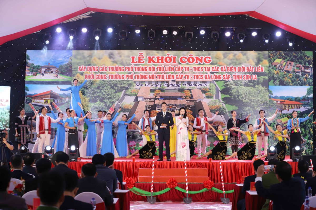 Sơn La khởi công trường phổ thông nội trú liên cấp Tiểu học - Trung học cơ sở xã Lóng Sập