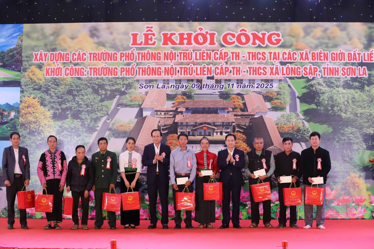 Sơn La khởi công trường phổ thông nội trú liên cấp Tiểu học - Trung học cơ sở xã Lóng Sập
