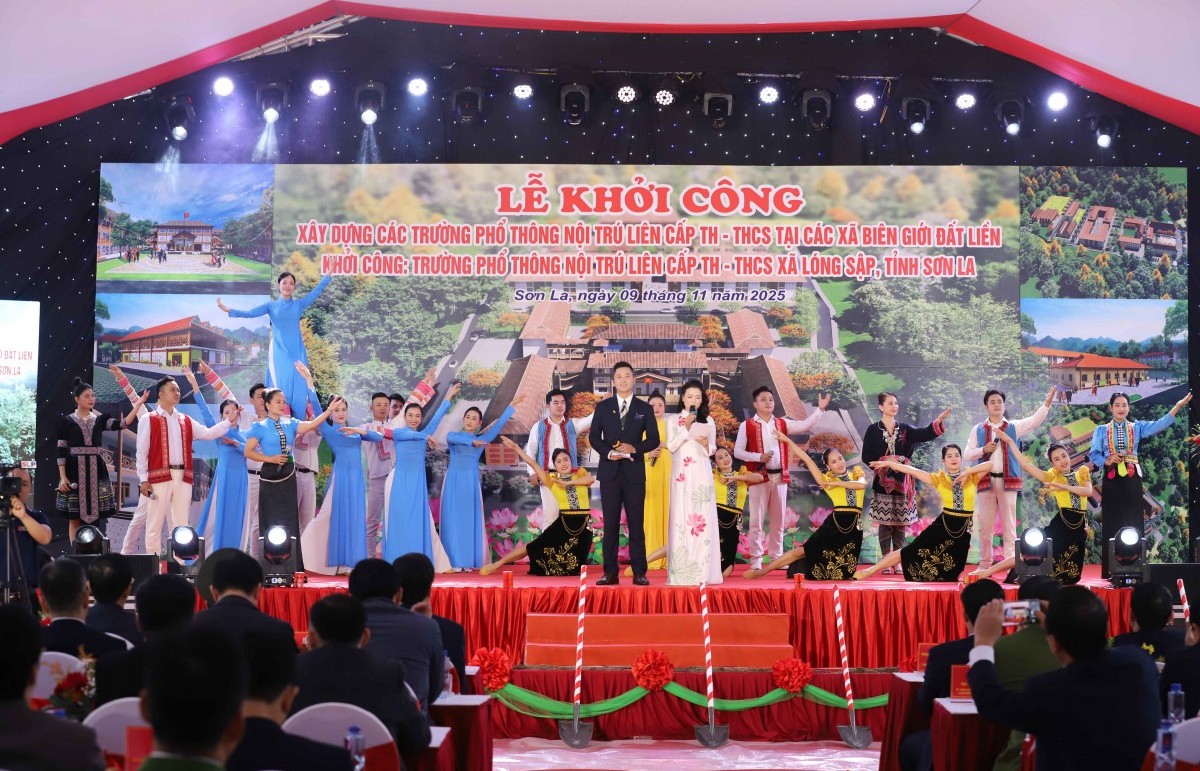 Sơn La khởi công trường phổ thông nội trú liên cấp Tiểu học - Trung học cơ sở xã Lóng Sập