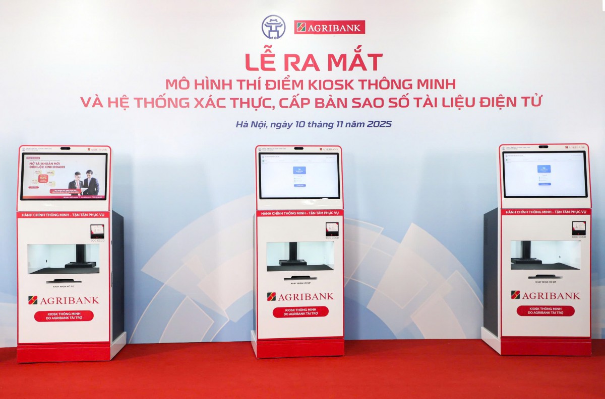 Ra mắt mô hình thí điểm Kiosk thông minh: Agribank đồng hành cùng TP Hà Nội trong chuyển đổi số