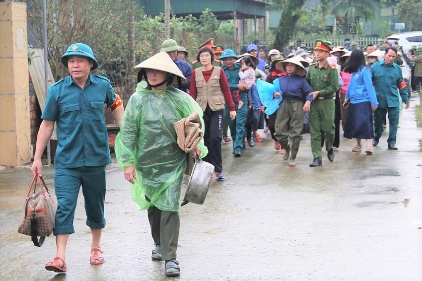 Diễn tập ứng phó lũ, ngập lụt tại vùng hạ du hồ Kẻ Gỗ