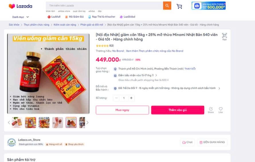 Siết chặt quản lý thực phẩm chức năng: Cục An toàn thực phẩm yêu cầu Lazada gỡ sản phẩm vi phạm