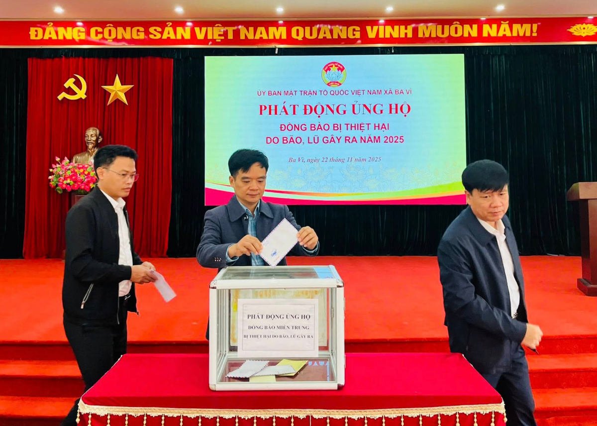 Hà Nội: MTTQ Việt Nam xã Ba Vì phát động ủng hộ đồng bào bị thiệt hại do bão lũ