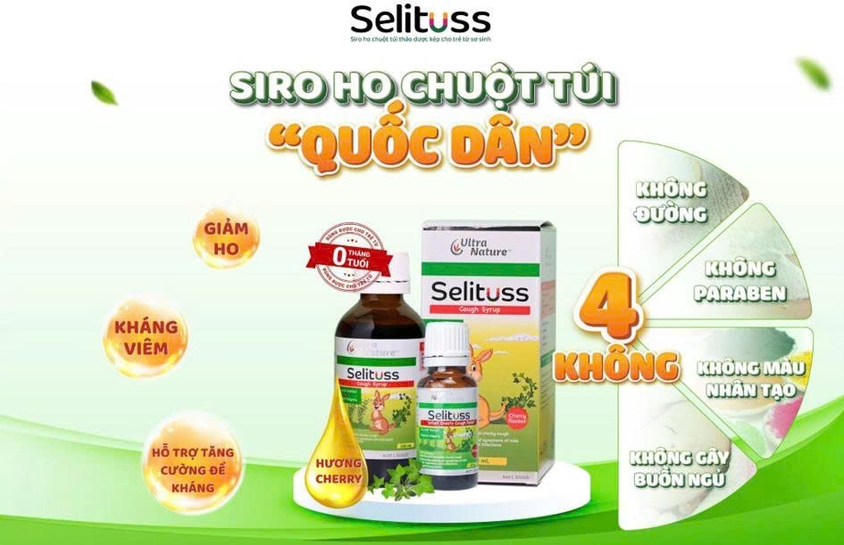 TPBVSK Selituss – “siro ho Chuột Túi” được nhiều phụ huynh tin dùng khi giao mùa