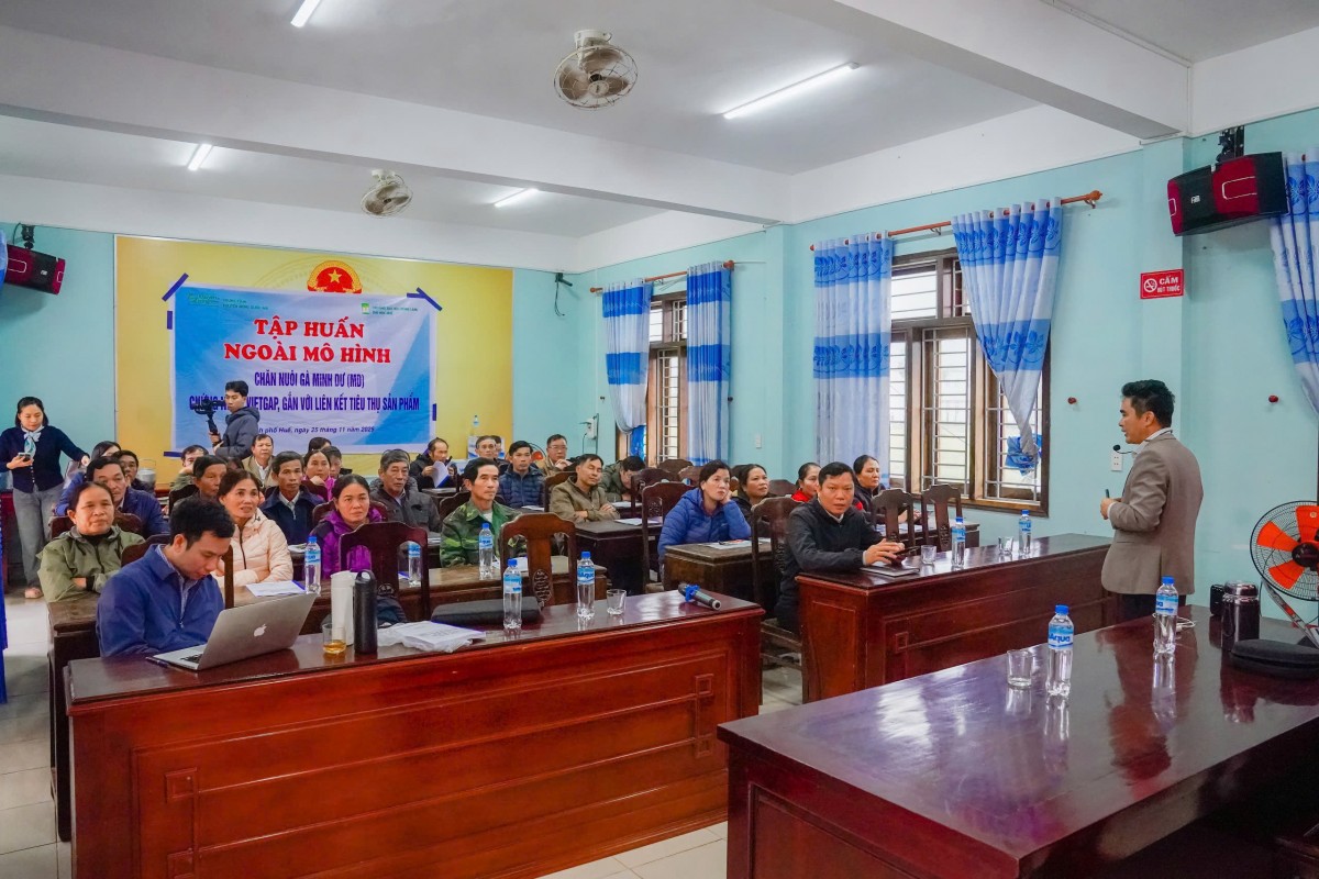 Nhiều nông dân đã được truyền đạt và tiếp cận các kiến thức kỹ thuật mới nhất trong lĩnh vực chăn nuôi gà lông màu, đặc biệt là quy trình tổ chức sản xuất theo tiêu chuẩn VietGAHP