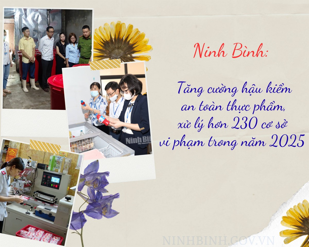 Ninh Bình: Tăng cường hậu kiểm  ATTP, xử lý hơn 230 cơ sở vi phạm trong năm 2025
