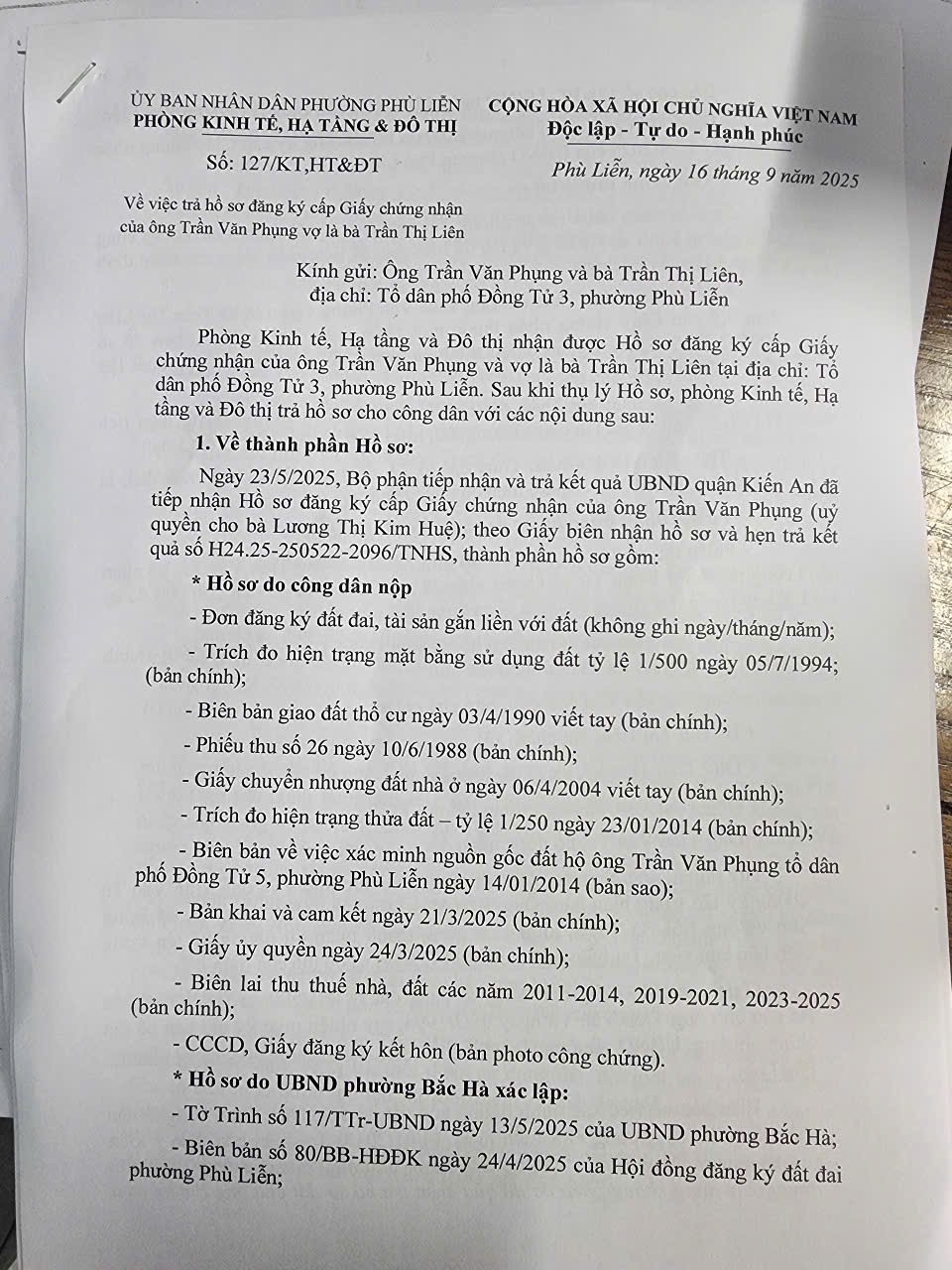 Gian nan hành trình xin cấp “sổ đỏ” trên địa bàn phường Phù Liễn (Hải Phòng)
