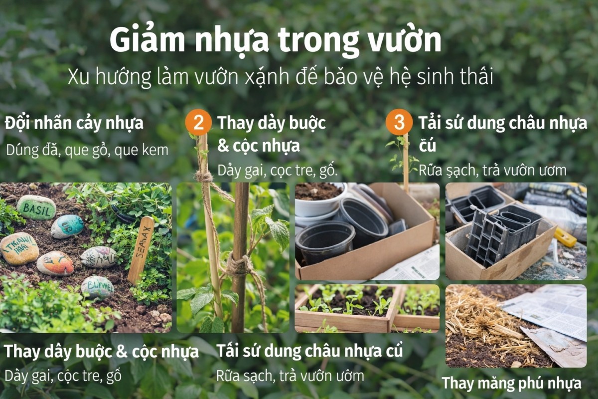 Giảm nhựa trong vườn: Xu hướng làm vườn xanh để bảo vệ hệ sinh thái