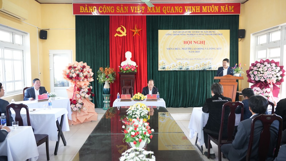 Ban Quản lý dự án Đầu tư xây dựng công trình Nông nghiệp và Phát triển nông thôn thành phố Huế tổ chức hội nghị tổng kết công tác năm 2025 và triển khai nhiệm vụ trọng tâm năm 2026