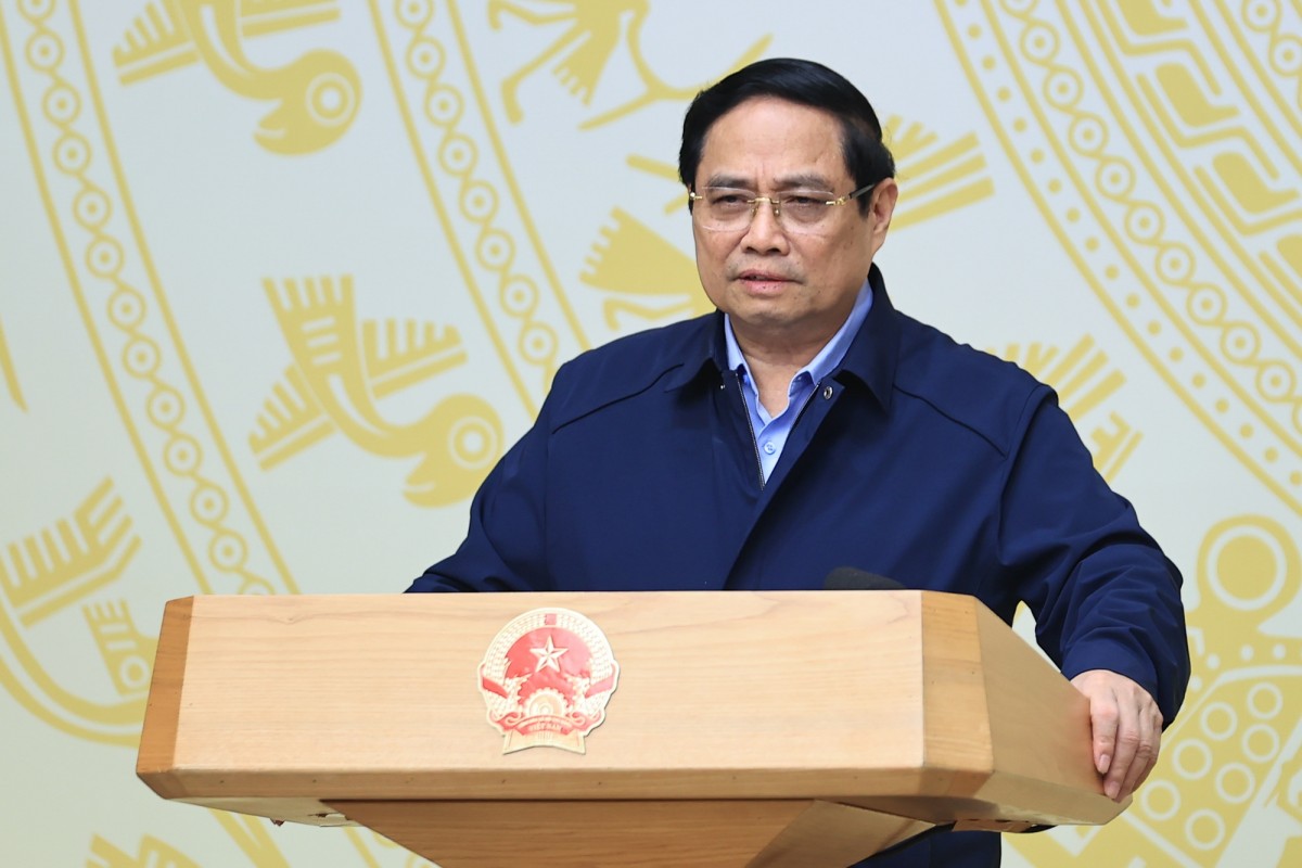 Thủ tướng Phạm Minh Chính phát biểu kết luận Hội nghị - Ảnh VGP/Nhật Bắc